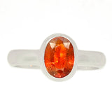Orange Kyanite Faceted Ring size 9.5