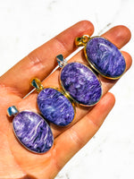 Charoite Pendant gold vermeil
