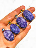 Charoite Pendant gold vermeil
