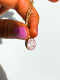 Morganite Faceted Gold Necklace