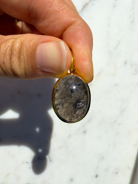 Agni Manitite “Pearl of Fire” Gold plated Pendant Oval