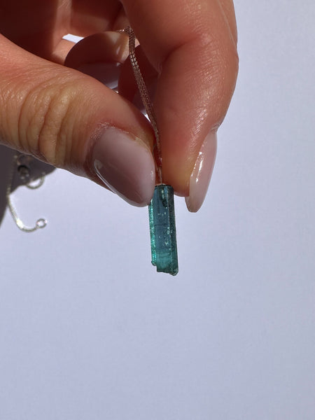 Silver Blue Tourmaline (indicolite pendant)