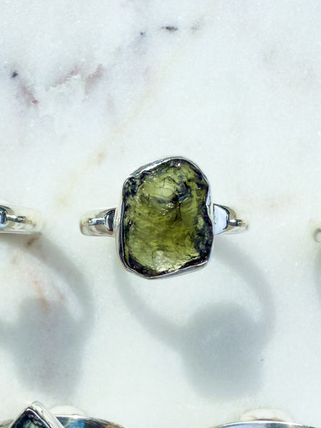 Moldavite Ring Size 6