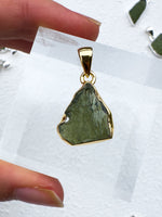 Moldavite Gold Vermeil Pendant