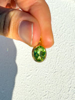 Peridot faceted gold vermeil Pendant