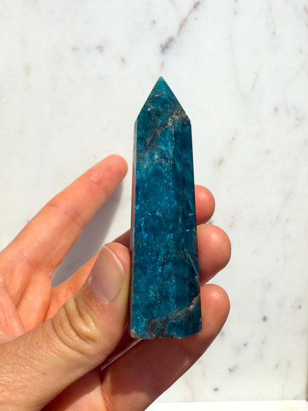 Blue apatite tower