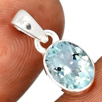 Aquamarine Faceted Pendant