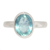 Aquamarine Faceted Ring Size 8