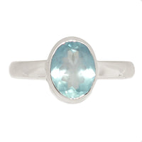 Aquamarine Faceted Ring Size 6.5