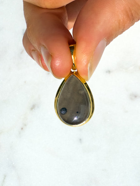 Agni Manitite “Pearl of Fire” Gold plated Pendant Pear