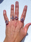 Lepidocrocite in Quartz Ring Size 7.5
