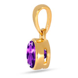 Amethyst Pendant 5mm Gold Vermeil
