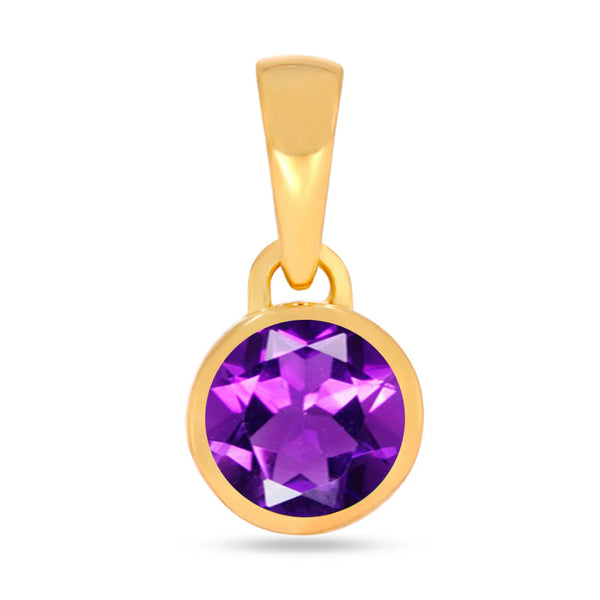 Amethyst Pendant 5mm Gold Vermeil