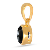 Black Spinel Pendant 5mm Gold Vermeil