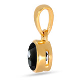 Black Spinel Pendant 5mm Gold Vermeil