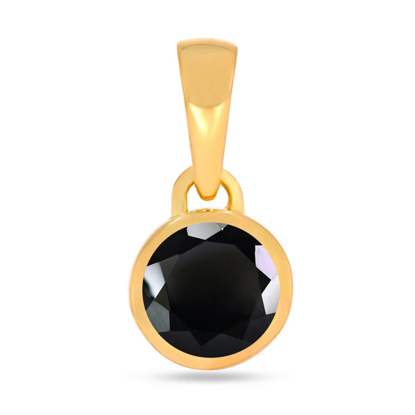 Black Spinel Pendant 5mm Gold Vermeil