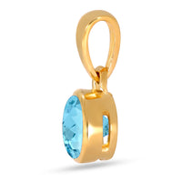 Blue Topaz Pendant 5mm Gold Vermeil