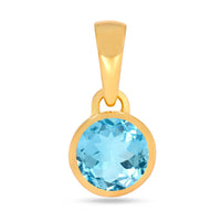 Blue Topaz Pendant 5mm Gold Vermeil