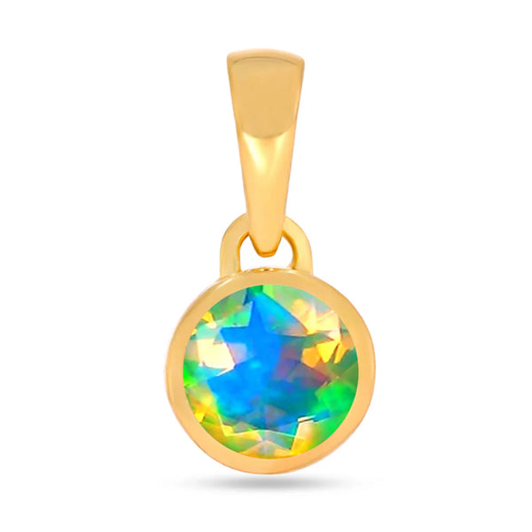 Opal (Ethiopian) Pendant 5mm Gold Vermeil