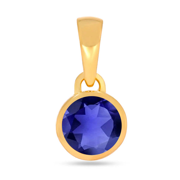 Iolite Pendant 5mm Gold vermeil