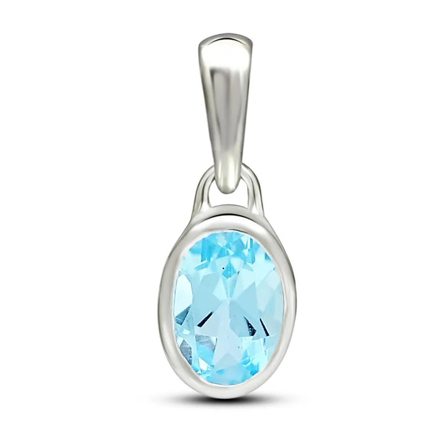Blue Topaz Pendant 7x5mm