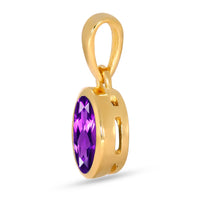Amethyst Pendant 7x5mm Gold Vermeil