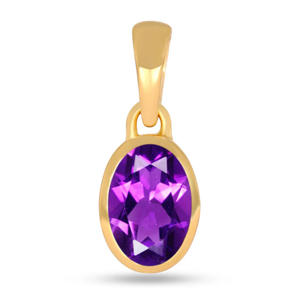 Amethyst Pendant 7x5mm Gold Vermeil