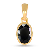 Black Spinel Pendant 7x5mm Gold Vermeil