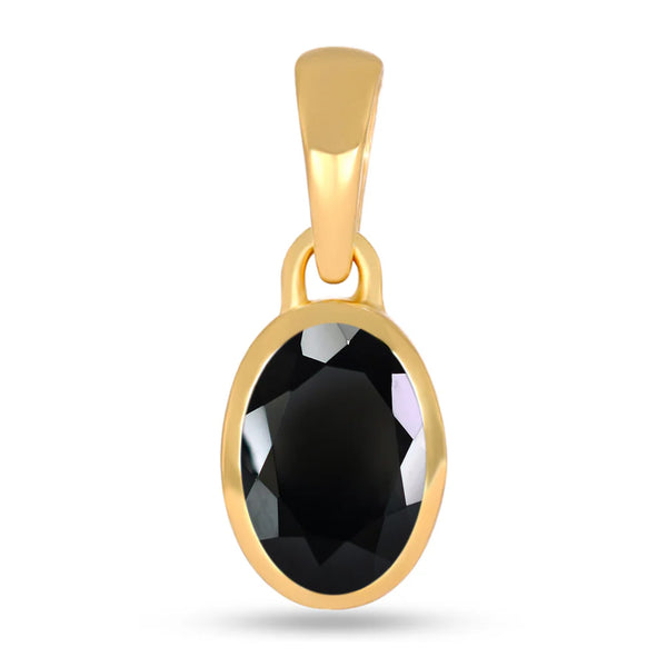 Black Spinel Pendant 7x5mm Gold Vermeil