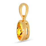 Citrine Pendant 7x5mm Gold Vermeil