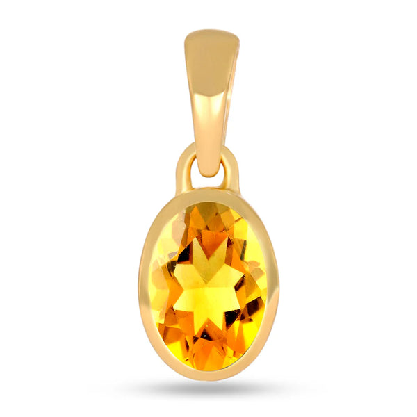 Citrine Pendant 7x5mm Gold Vermeil
