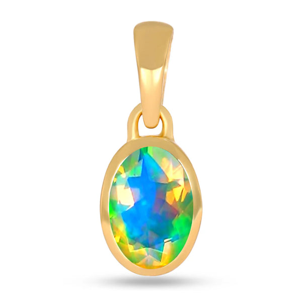 Opal (Ethiopian) Pendant 7x5mm Gold Vermeil