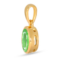 Green Kyanite Pendant 7x5mm Gold vermeil