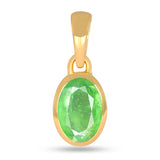 Green Kyanite Pendant 7x5mm Gold vermeil