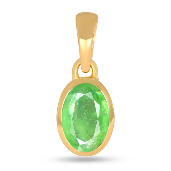 Green Kyanite Pendant 7x5mm Gold vermeil