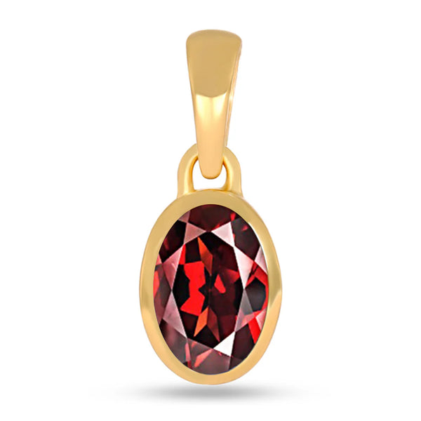Garnet Pendant 7x5mm Gold Vermeil