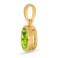 Peridot Pendant 7x5mm Gold Vermeil