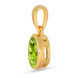 Peridot Pendant 7x5mm Gold Vermeil