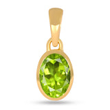Peridot Pendant 7x5mm Gold Vermeil