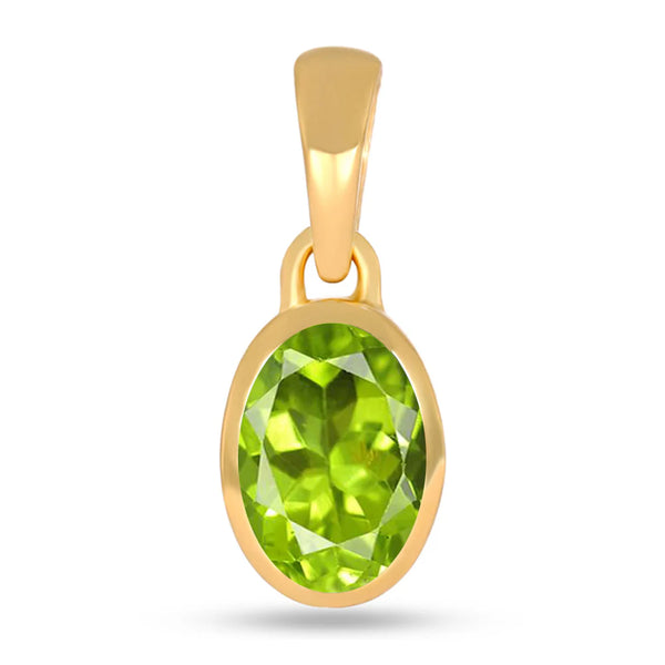 Peridot Pendant 7x5mm Gold Vermeil