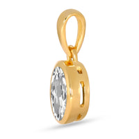 White Topaz Pendant 7x5mm Gold Vermeil