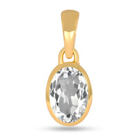 White Topaz Pendant 7x5mm Gold Vermeil