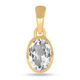 White Topaz Pendant 7x5mm Gold Vermeil