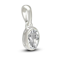 White Topaz Pendant 7x5mm