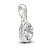 White Topaz Pendant 7x5mm