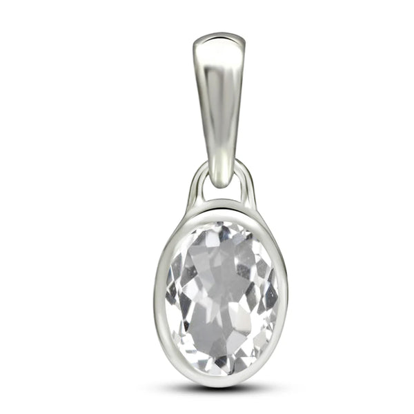 White Topaz Pendant 7x5mm