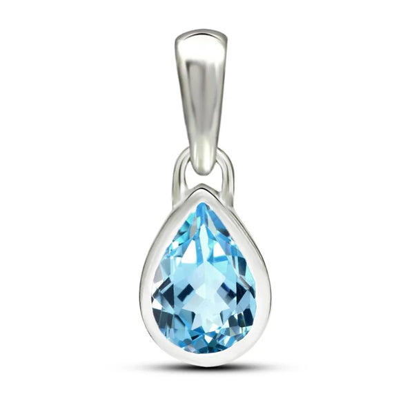 Blue Topaz Pendant 7x5mm