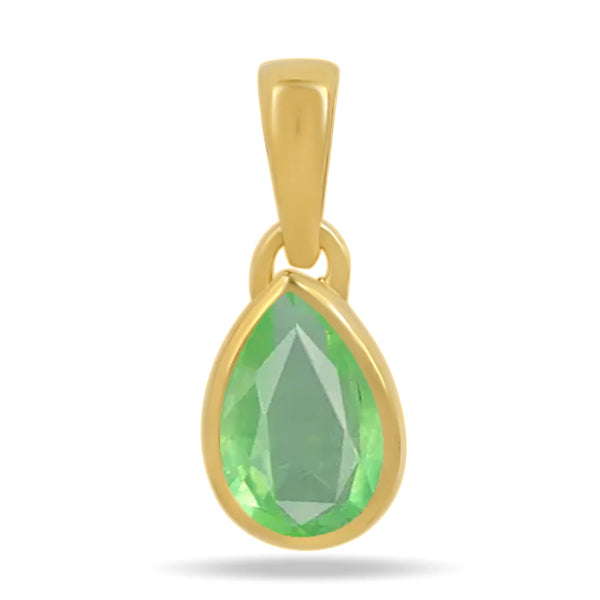 Green Kyanite Pendant 7x5mm Gold Vermeil