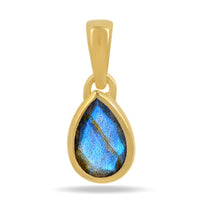 Labradorite Pendant 7x5mm Gold Vermeil 18k