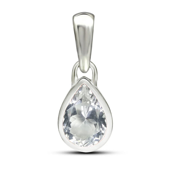 White Topaz Pendant 7x5mm